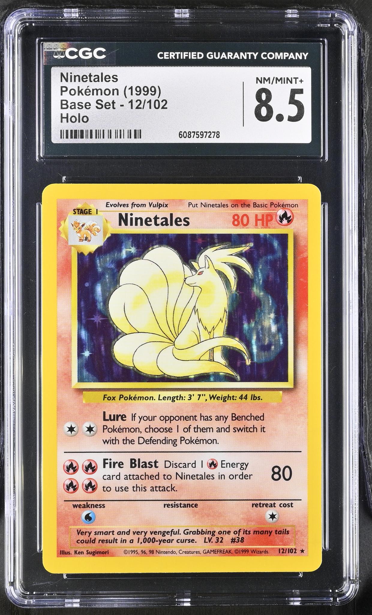 1999 Base Set #12/102 Ninetales Holo CGC 8.5