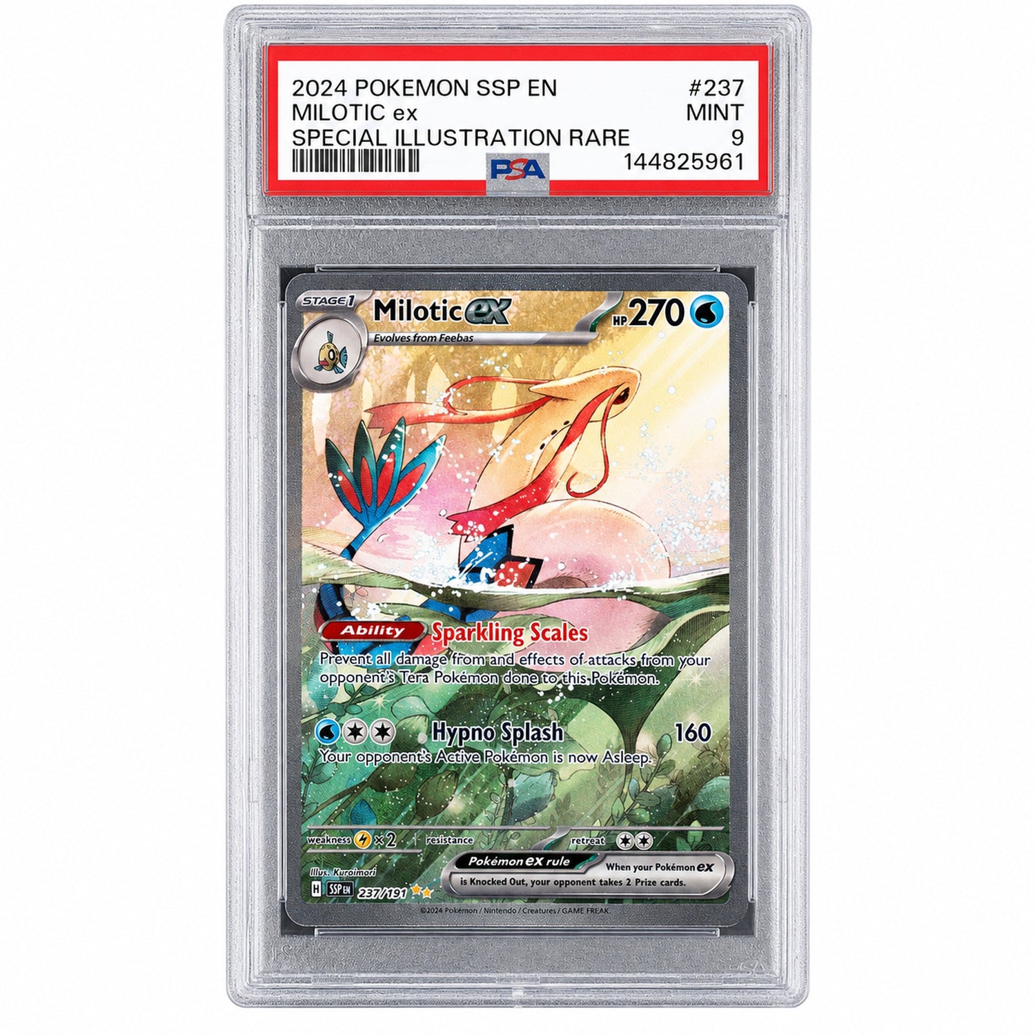 2024 Pokemon Scarlet and Violet Surging Sparks Special Illustration Rare Milotic Ex #237 PSA 9