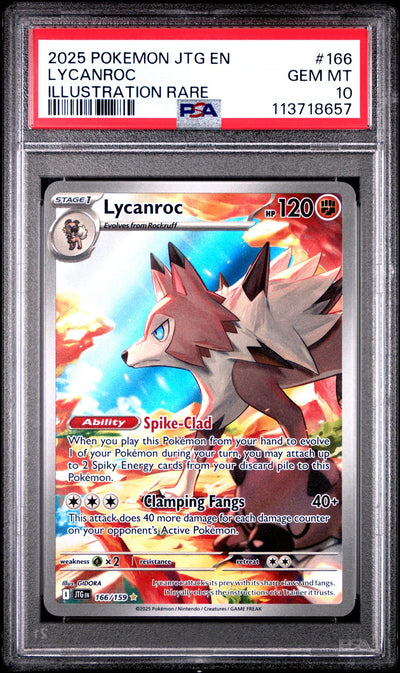Pokémon Lycanroc #166/159 Illustration Rare PSA 10