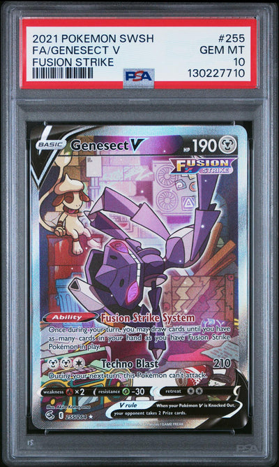Pokémon Fusion Strike Genesect V #255 PSA 10