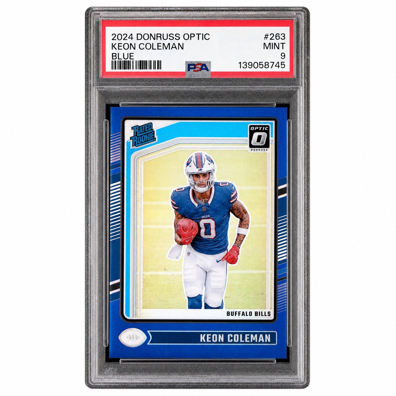 2024 Panini Donruss Optic Blue Keon Coleman #263 /179 PSA 9
