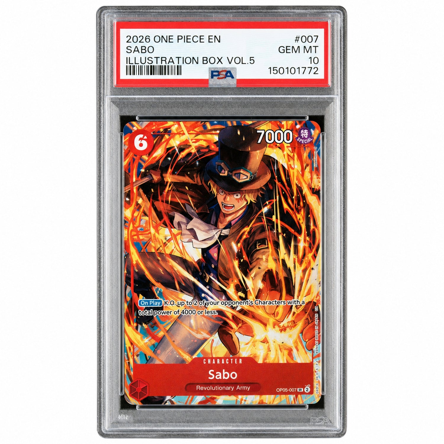 2026 One Piece Promo Illustration Box Volume 5 Sabo #OP05007 PSA 10