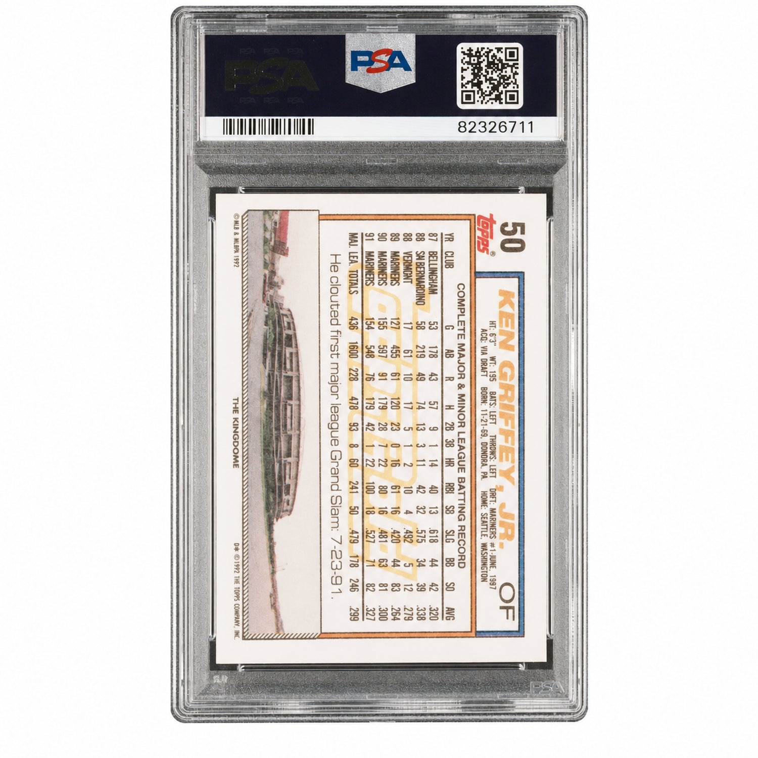 1992 Topps Gold Ken Griffey Jr. #50 PSA 9