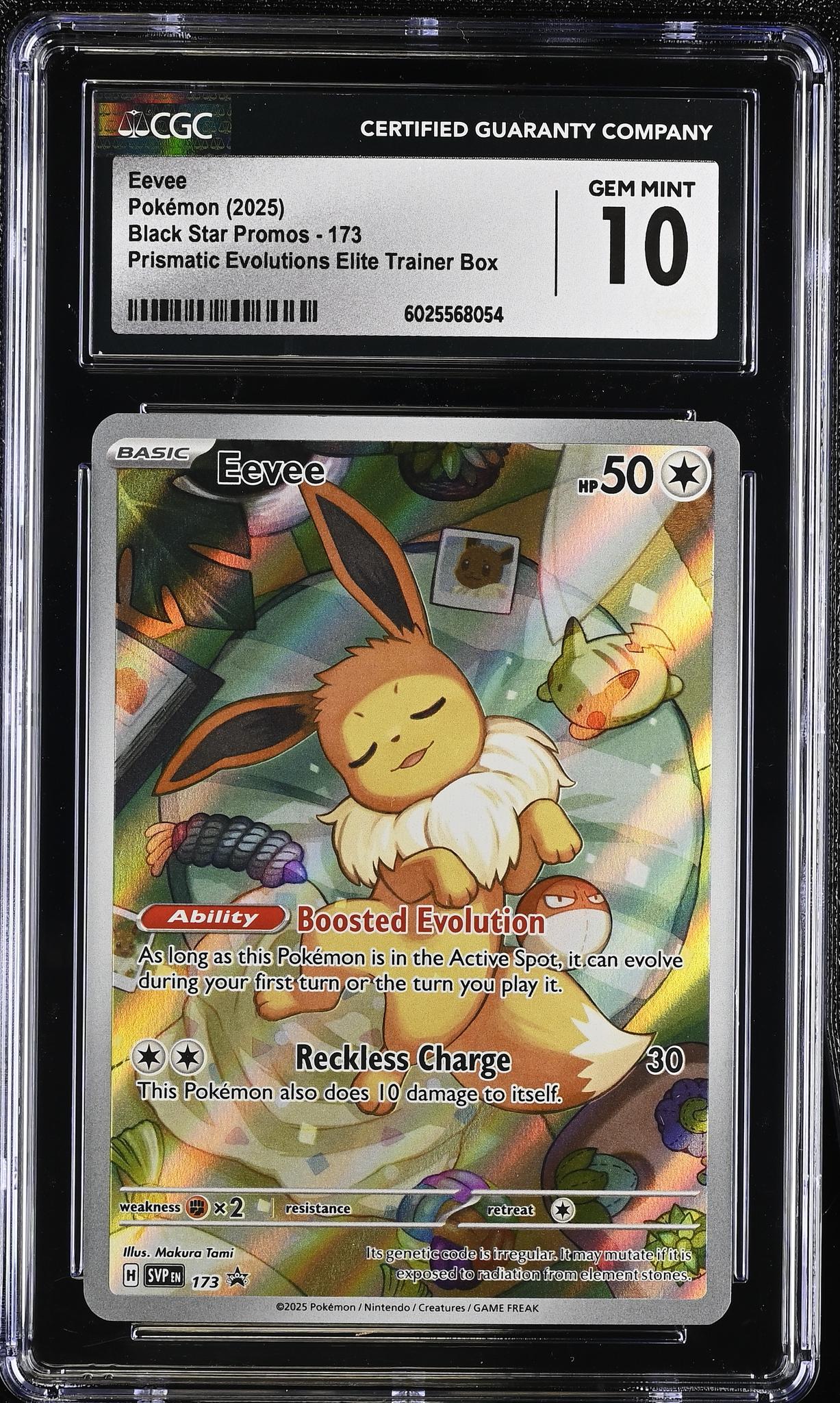 2025 Black Star Promos #173 Eevee Prismatic Evolutions Elite Trainer Box CGC 10