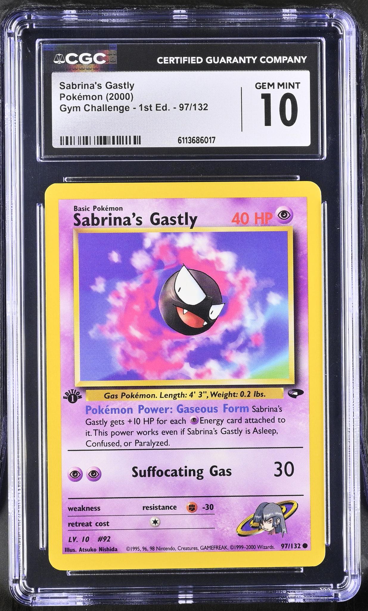 2000 Pokemon #97/132 Sabrina's Gastly Gym Challenge CGC 10