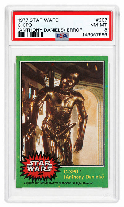 1977 Star Wars C-3PO (Anthony Daniels) #207 Error PSA 8