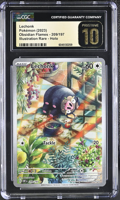 Pokémon Obsidian Flames Lechonk #209/197 Illustration Rare Holo CGC Pristine 10