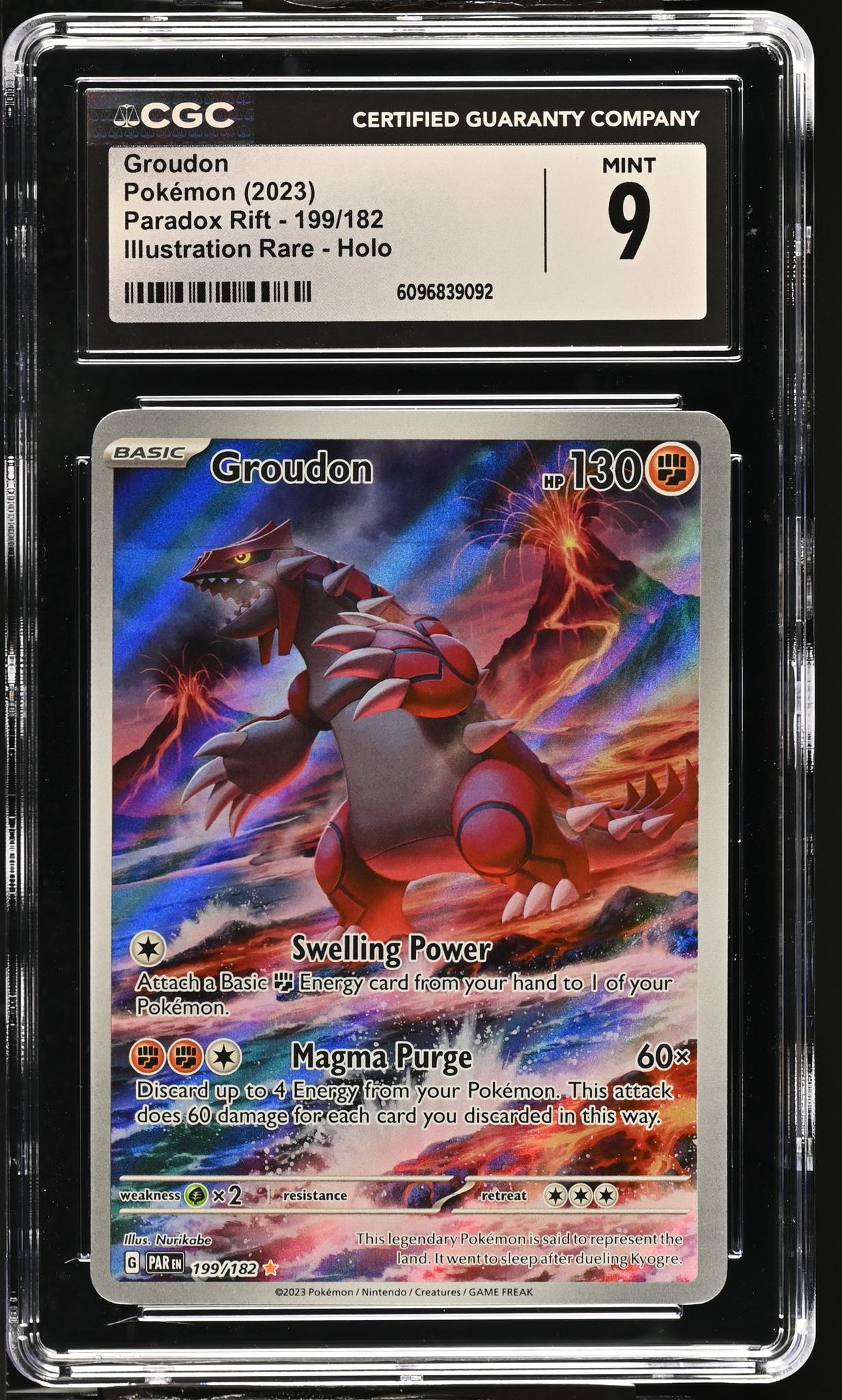 2023 Pokemon #199/182 Groudon Illustration Rare CGC 9