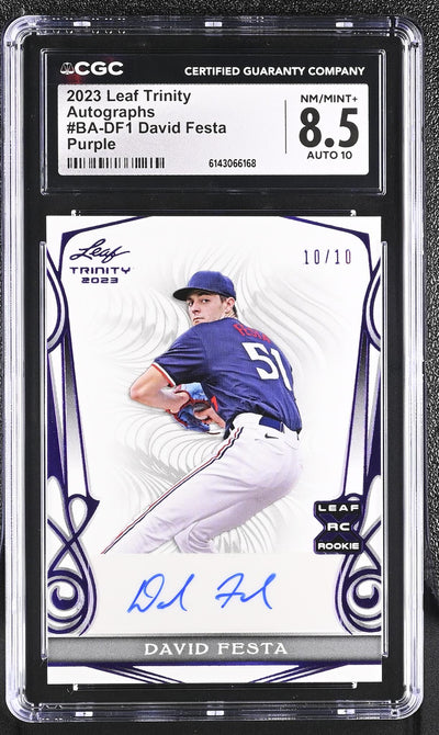 2023 Leaf Trinity David Festa #BA-DF1 Purple Auto /10 CGC 8.5