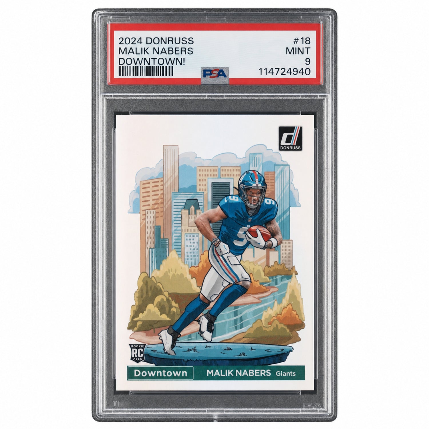 2024 Panini Donruss Downtown Malik Nabers #18 PSA 9
