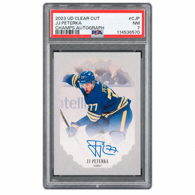2023 UD Clear Cut JJ Peterka Champs Autograph #CJP PSA 7