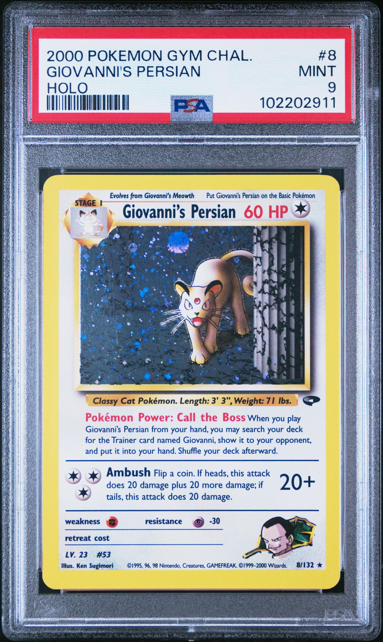 2000 Pokemon Gym Challenge Holo Giovanni's Persian #8 PSA 9