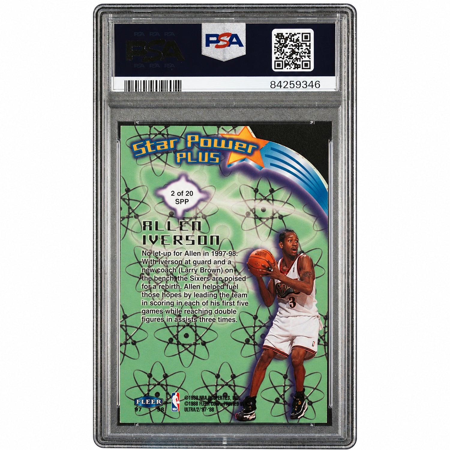 1997 Ultra Star Power Plus Allen Iverson #SPP2 /2 PSA 6