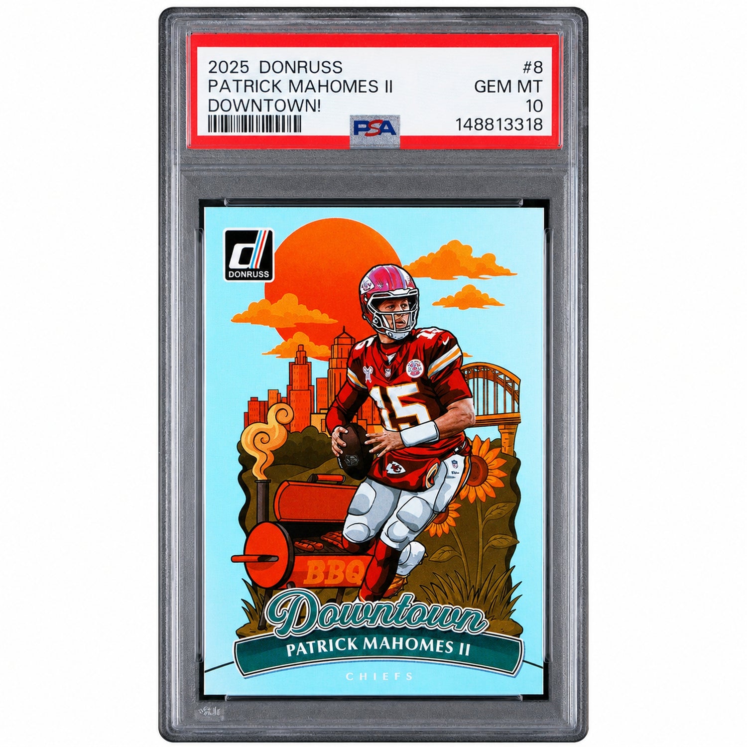 2025 Panini Donruss Downtown Patrick Mahomes II #8 PSA 10