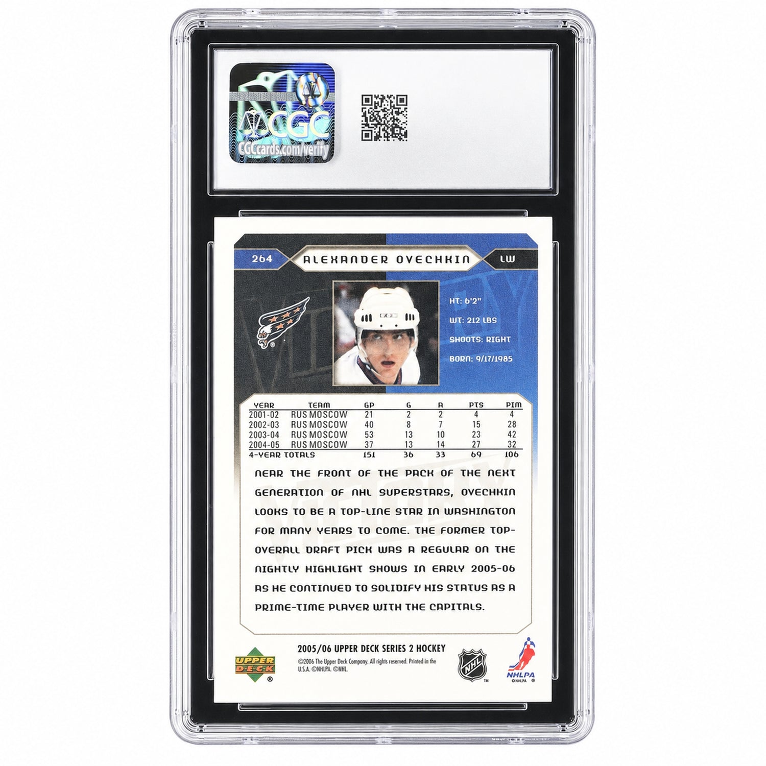 2005 Victory #264 Alexander Ovechkin Rookies CGC 9