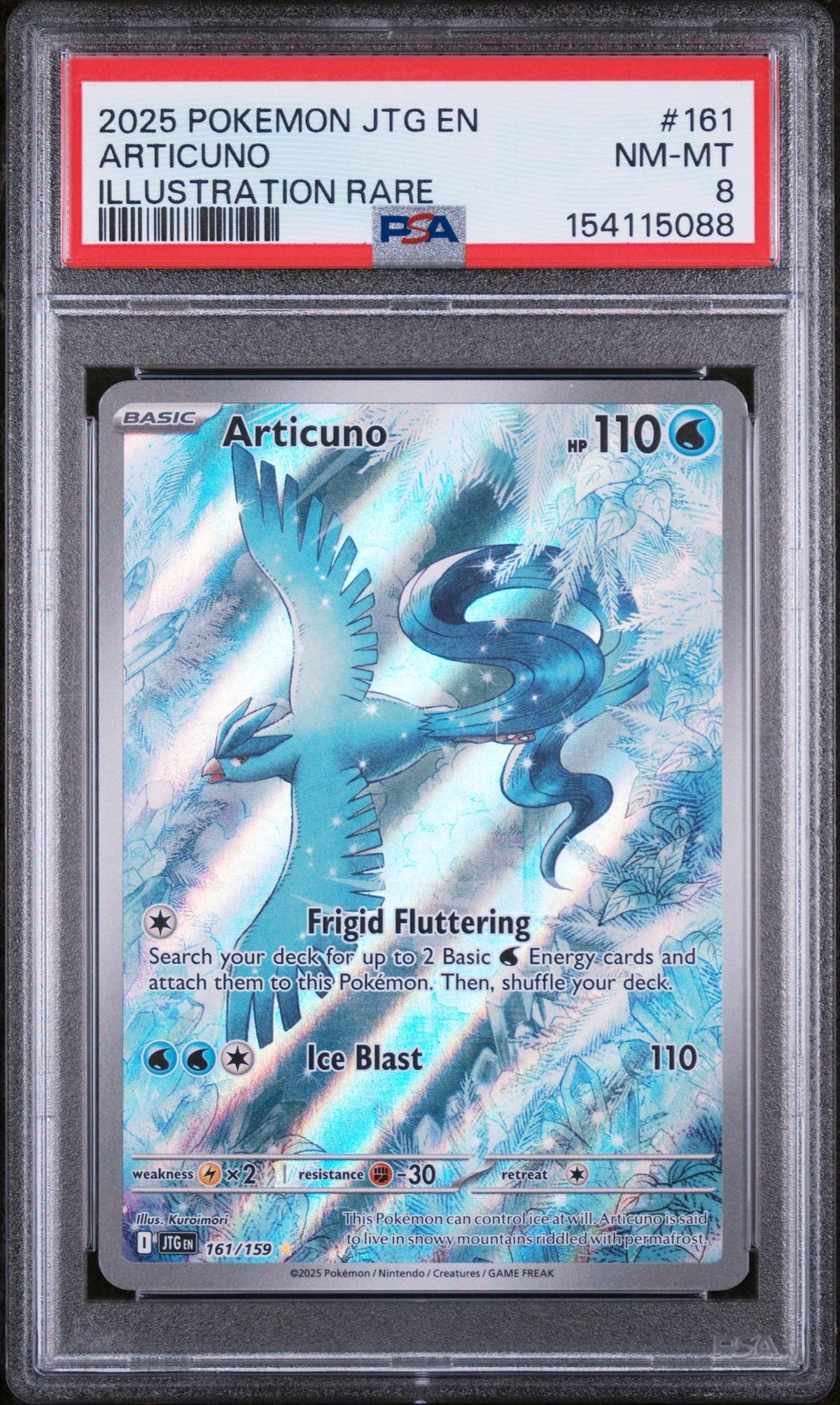 2025 Pokemon Scarlet and Violet Journey Together Illustration Rare Articuno #161 PSA 8