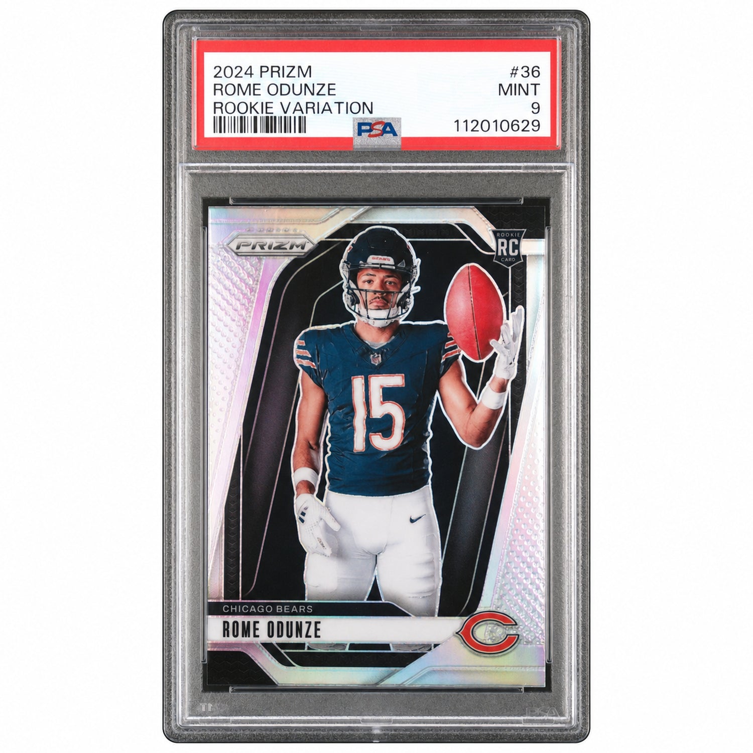 2024 Panini Prizm Silver Prizm Rome Odunze #36 PSA 9
