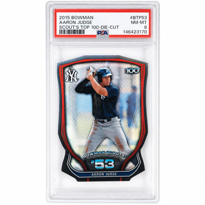 2015 Bowman Aaron Judge #BTP-53 Scout's Top 100-Die-Cut /99 PSA 8