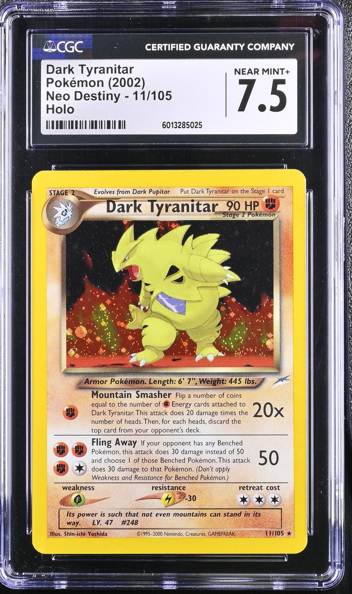 2002 Pokemon #11/105 Dark Tyranitar Neo Destiny CGC 7.5