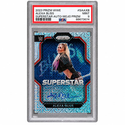 2023 Prizm WWE Alexa Bliss #SA-AXB Superstar Mojo Auto /25 PSA 9