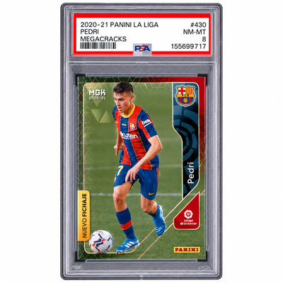 2020-21 Panini Megacracks Pedri #430 Nuevo Fichaje PSA 8