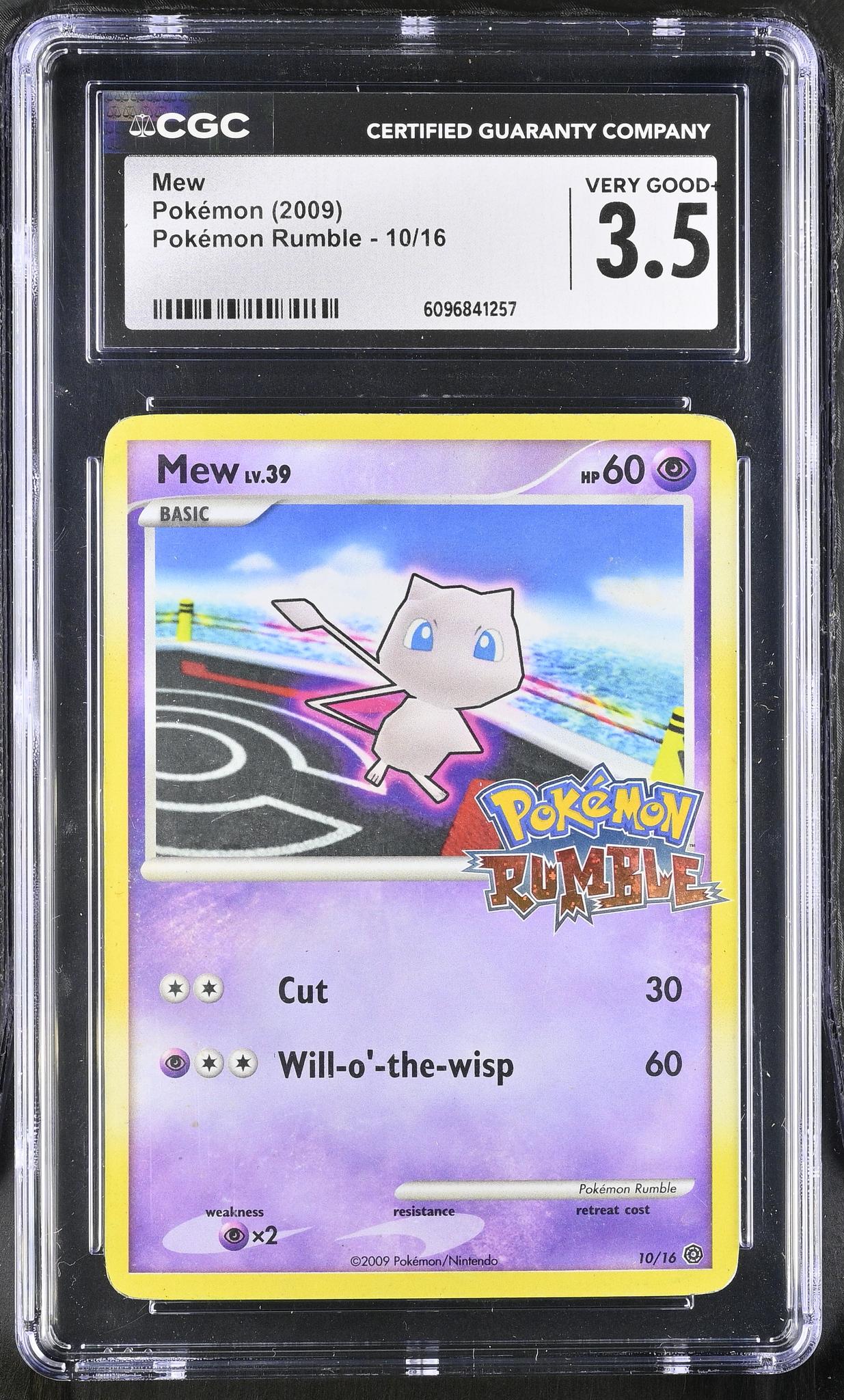 2009 Pokemon #10/16 Mew Pokemon Rumble CGC 3.5