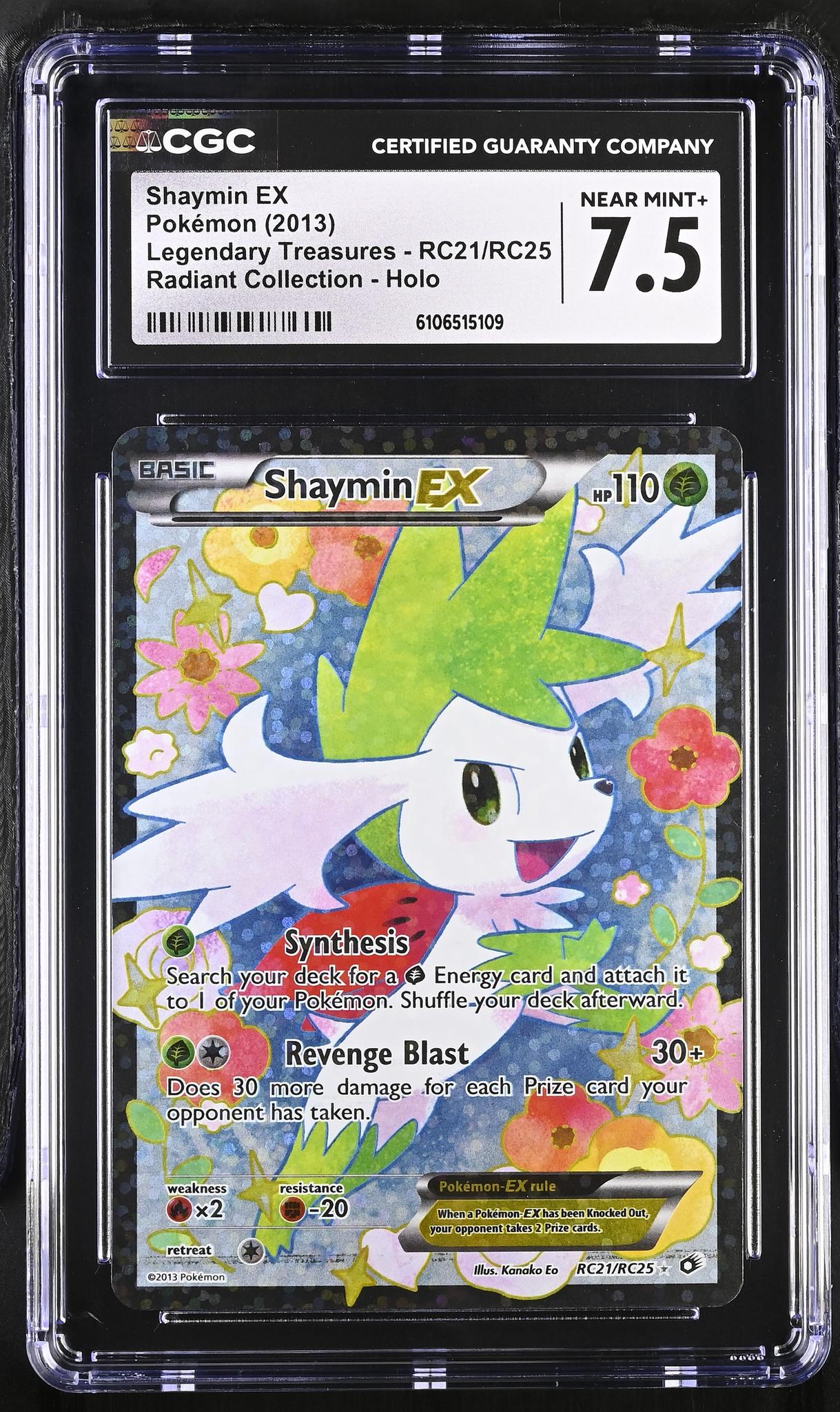 2013 Pokemon #RC21/RC25 Shaymin EX Radiant Collection CGC 7.5