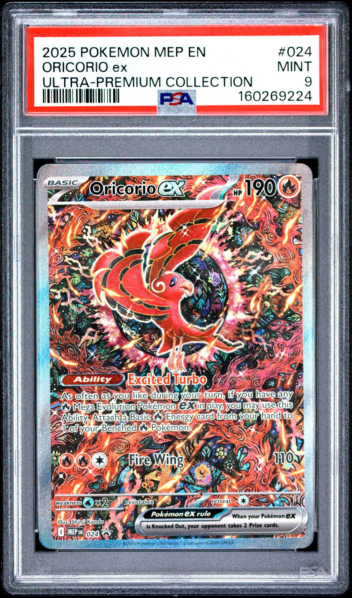 2025 Pokemon Mega Charizard X Ex Ultra Premium Collection Oricorio Ex #024 PSA 9