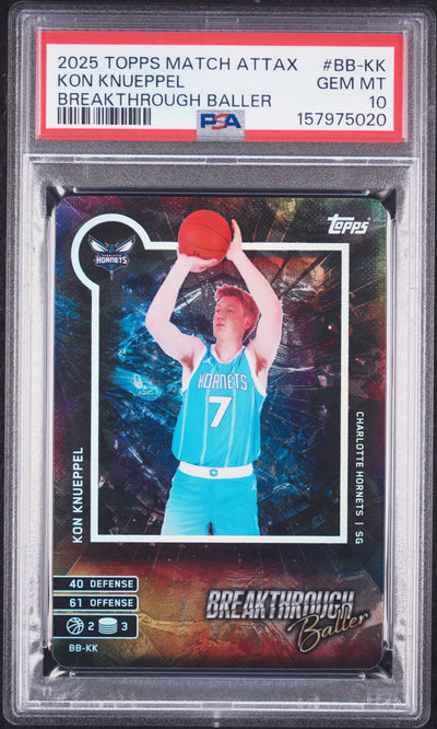 2025 Topps Match Attax Kon Knueppel #BB-KK Breakthrough Baller PSA 10
