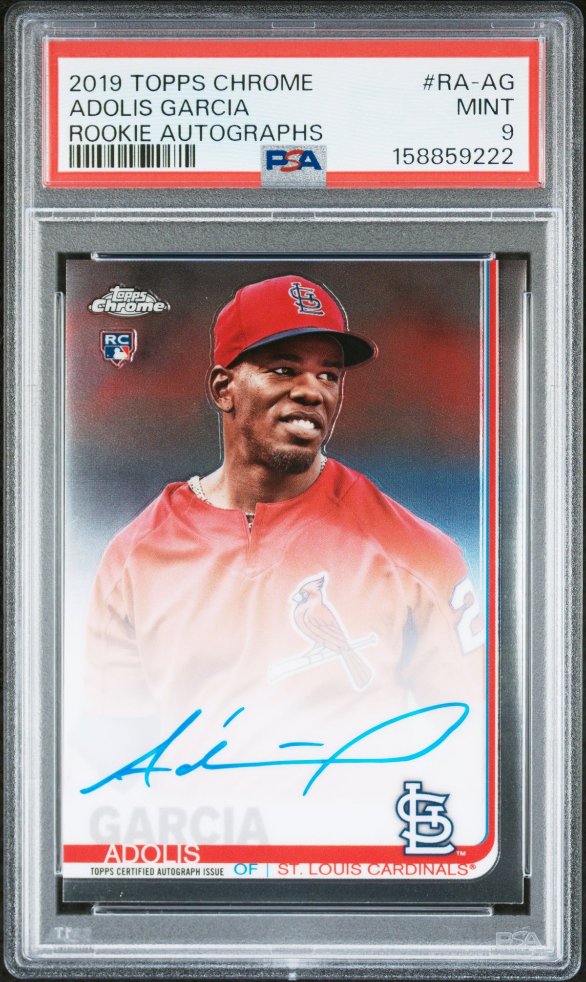 2019 Topps Chrome Rookie Autograph Jose Adolis Garcia #RAAG PSA 9
