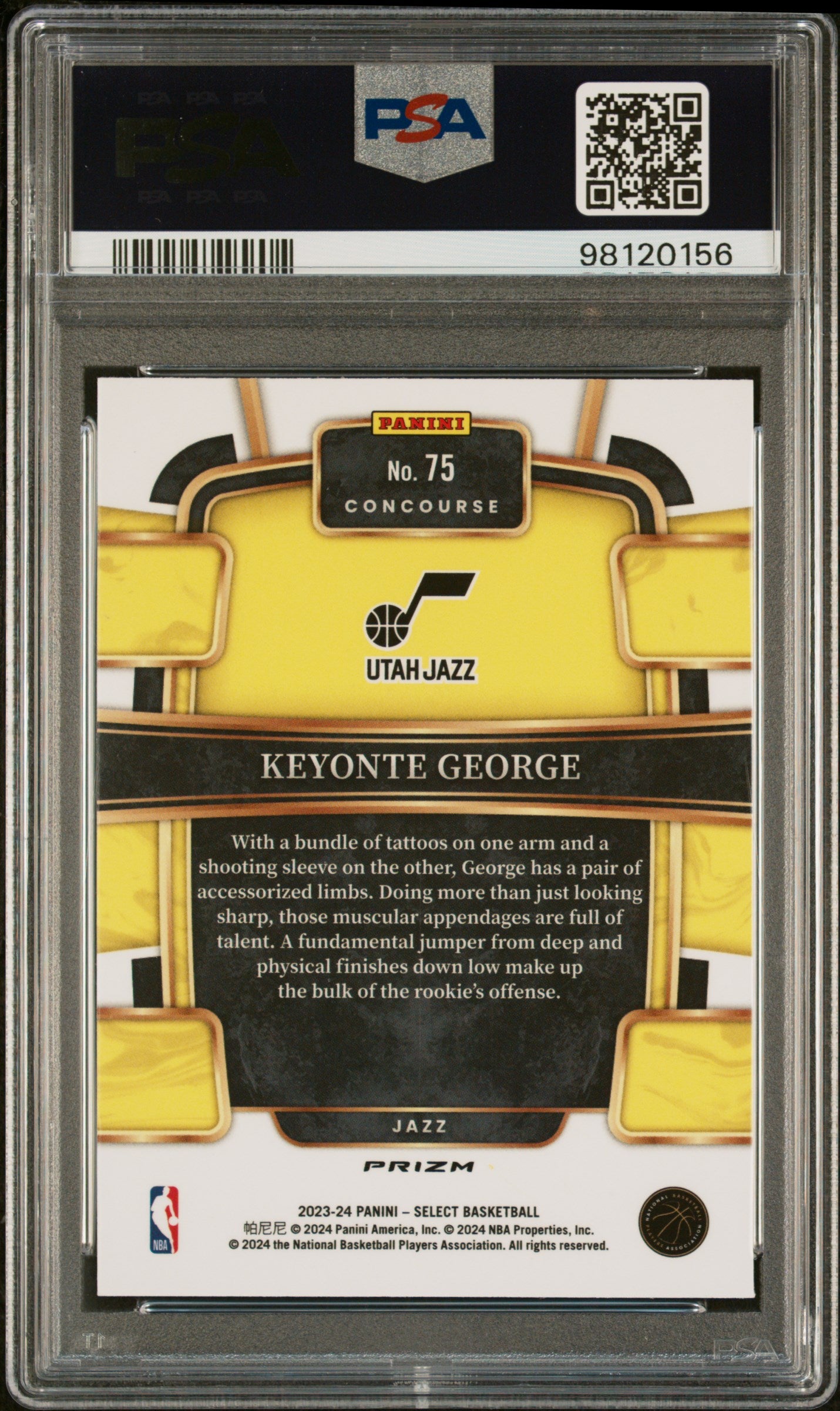 2023 Panini Select Green Shock Keyonte George #75 PSA 10