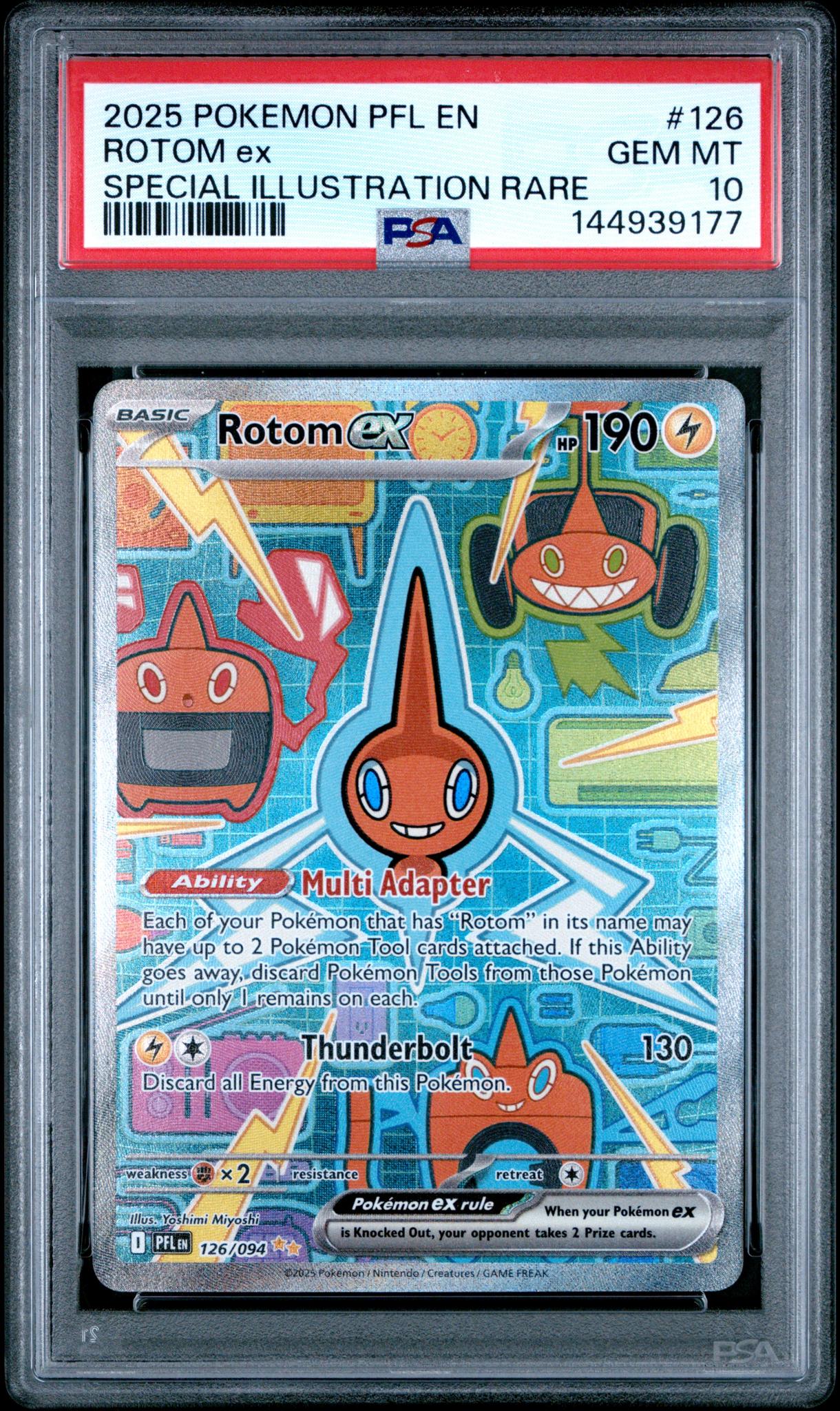 2025 Pokemon Mega Evolution Phantasmal Flames Special Illustration Rare Rotom Ex #126 PSA 10