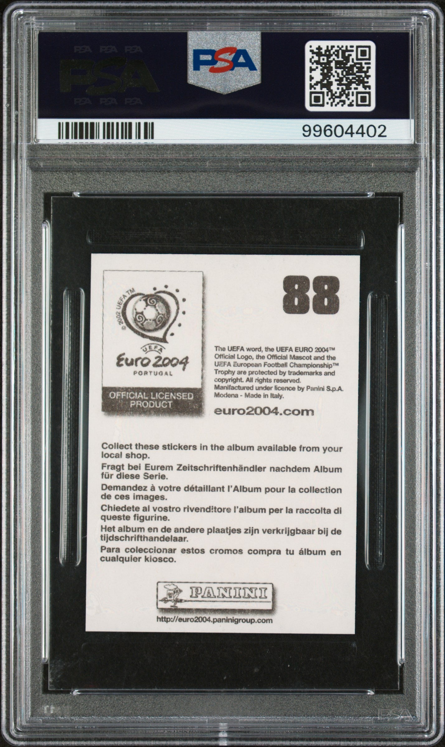2004 Panini UEFA Euro Fernando Torres #88 PSA 8