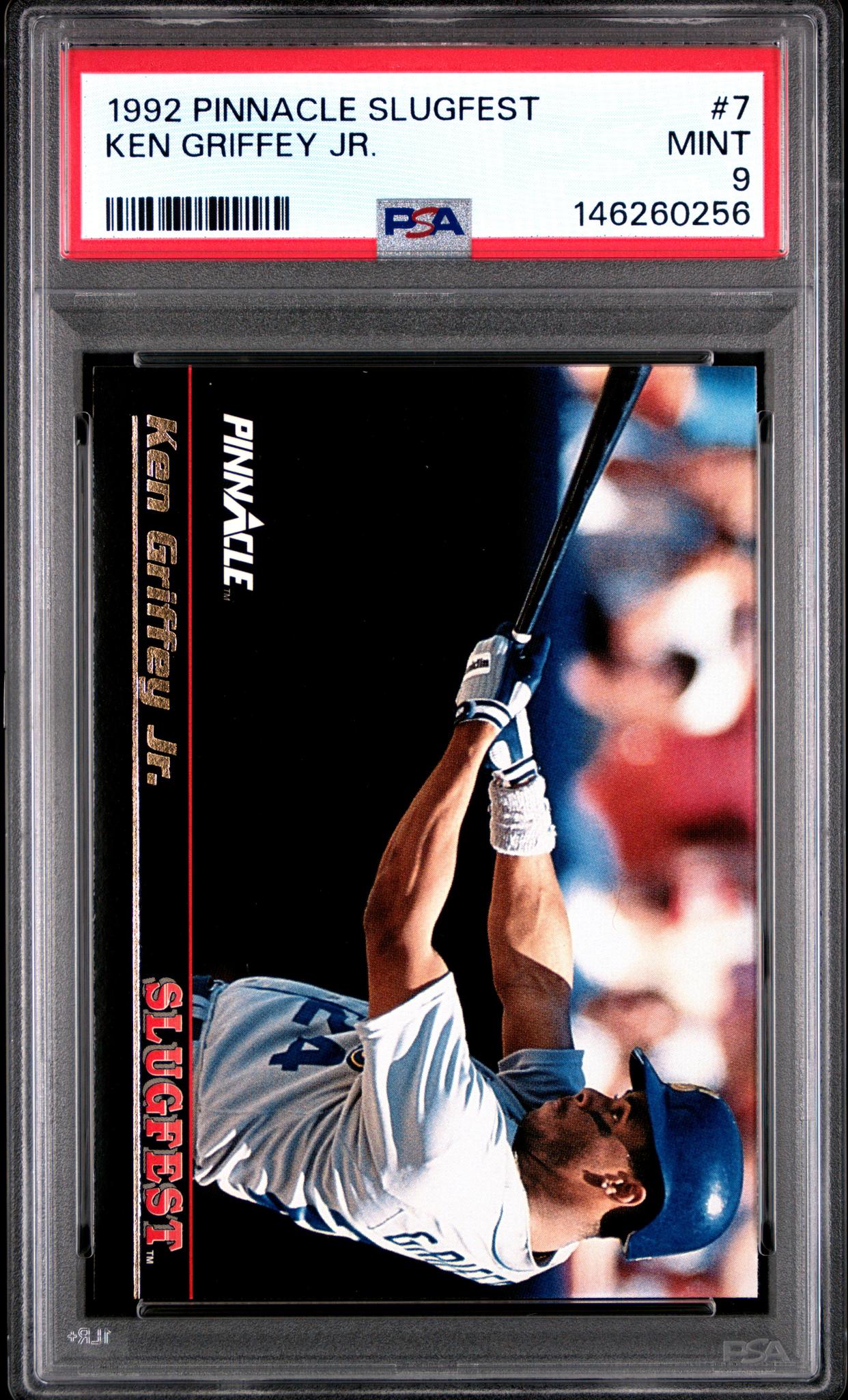 1992 Panini Pinnacle Slugfest Ken Griffey Jr. #7 PSA 9