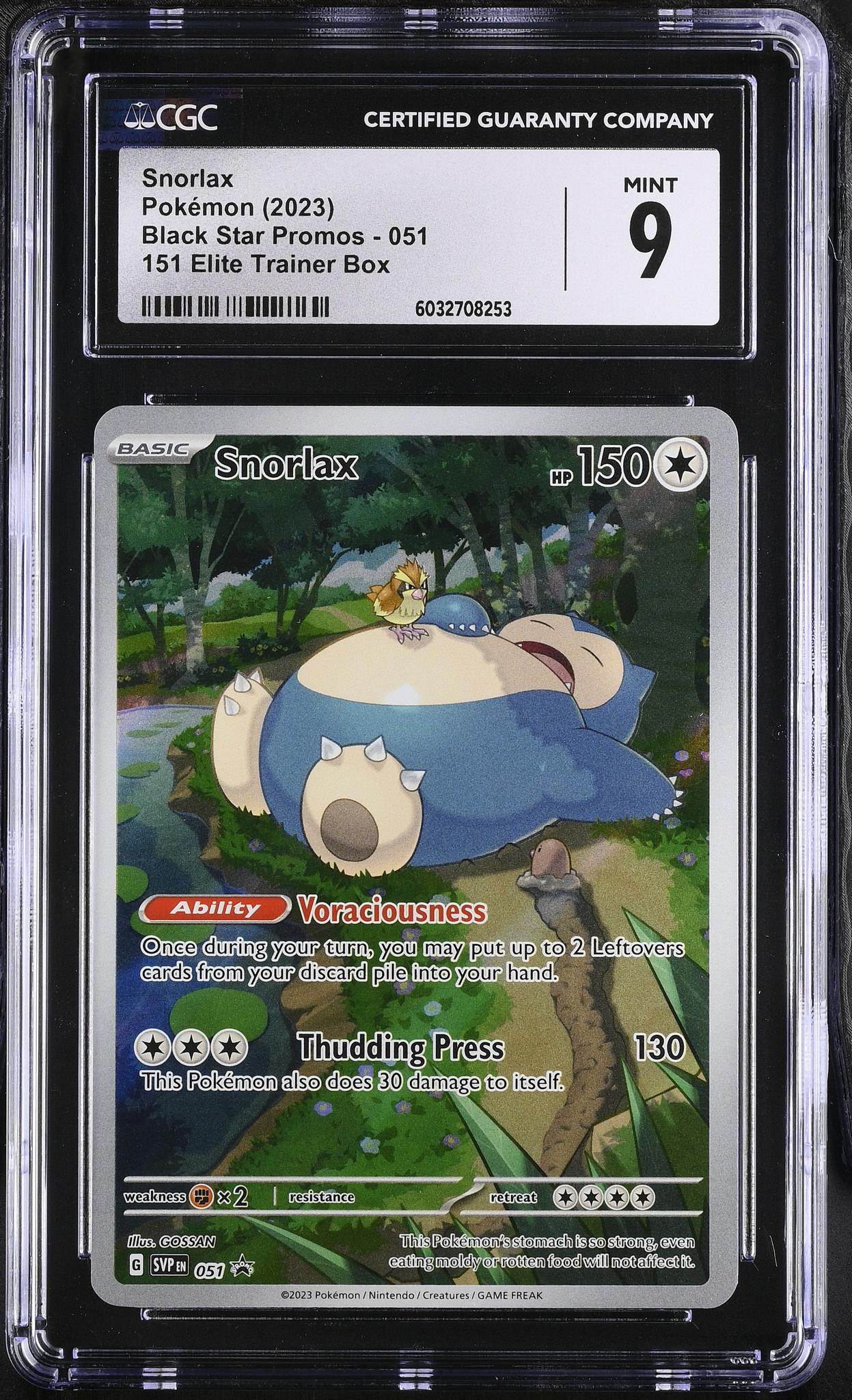 2023 Black Star Promos #051 Snorlax 151 Elite Trainer Box CGC 9