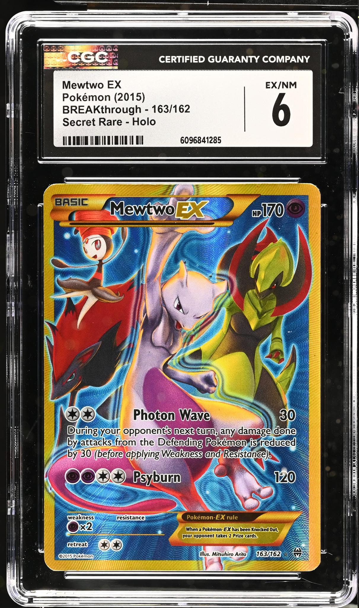 2015 Pokemon #163/162 Mewtwo EX BREAKthrough CGC 6