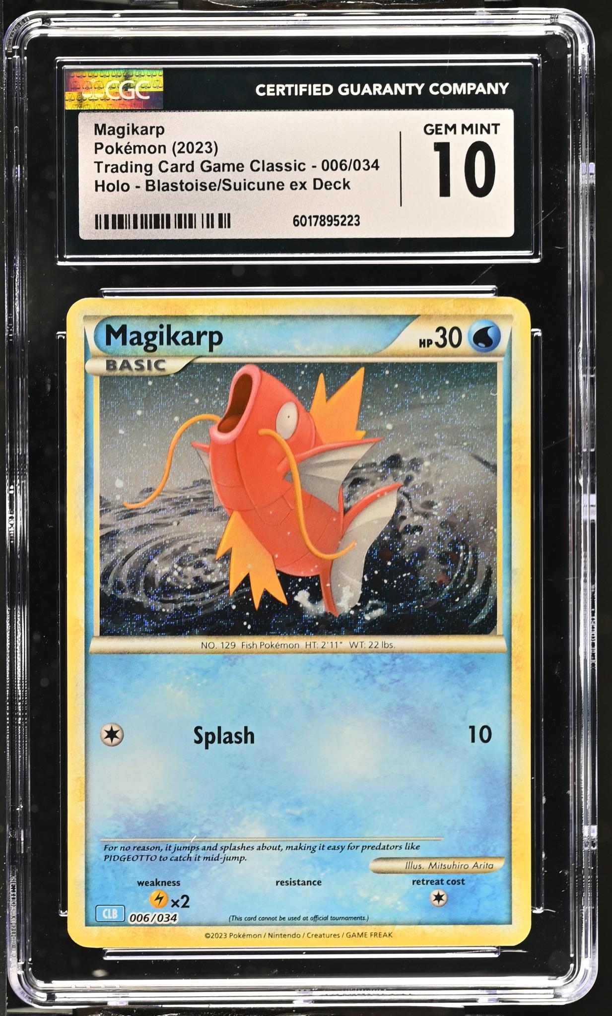 2023 Pokemon #006/034 Magikarp Blastoise/Suicune ex Deck CGC 10