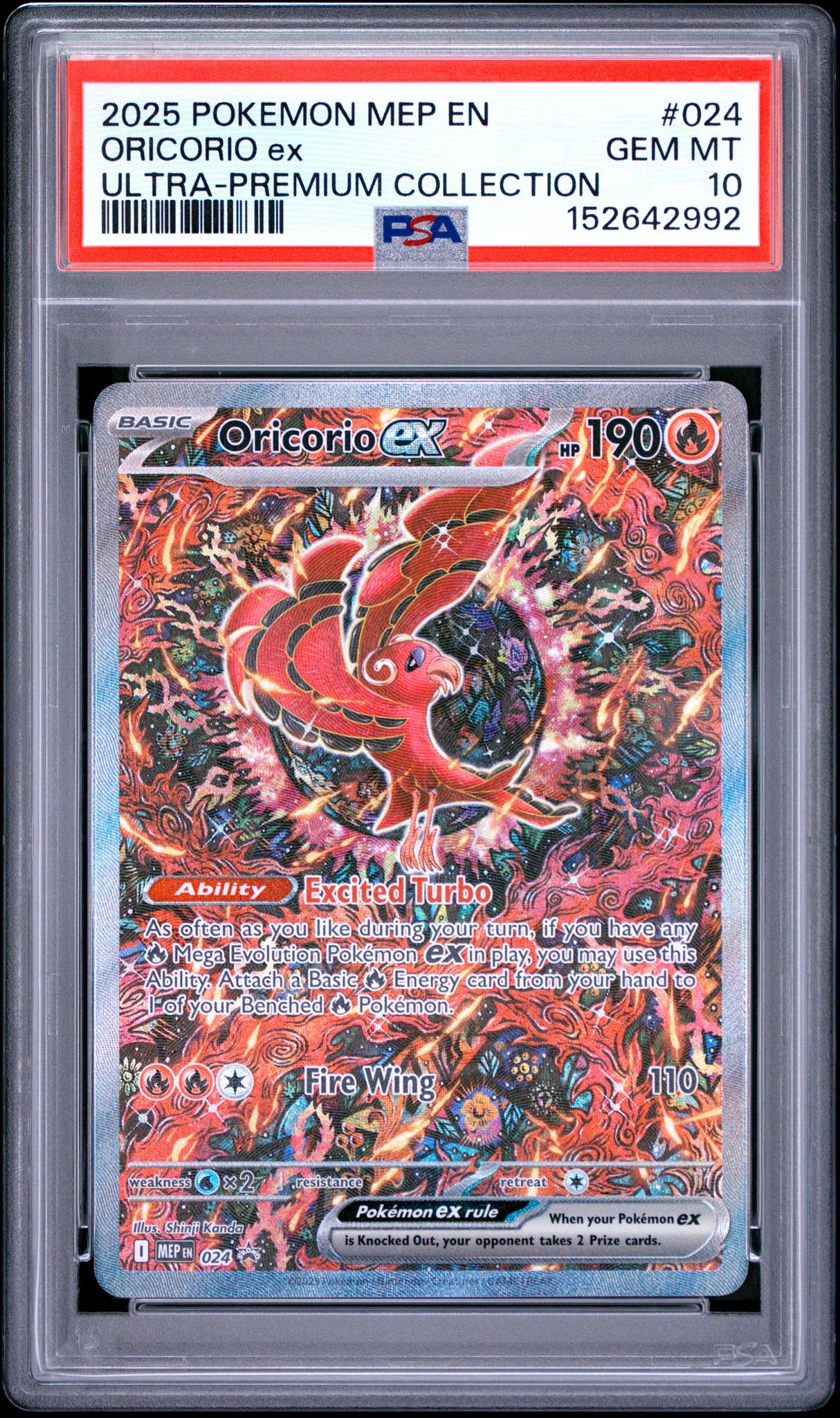 2025 Pokemon Mega Evolution Mega Charizard X Ex Black Star Promo Ultra Premium Collection Oricorio Ex #024 PSA 10