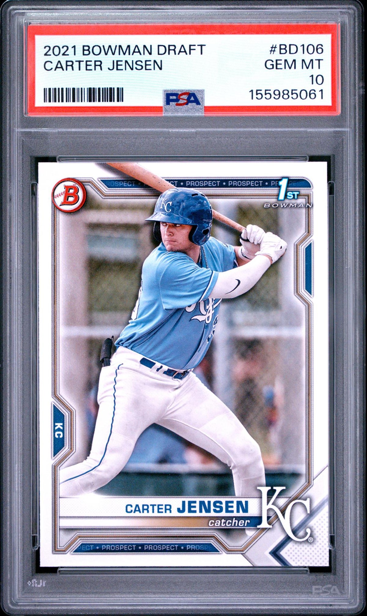 2021 Bowman Draft Carter Jensen #BD106 PSA 10