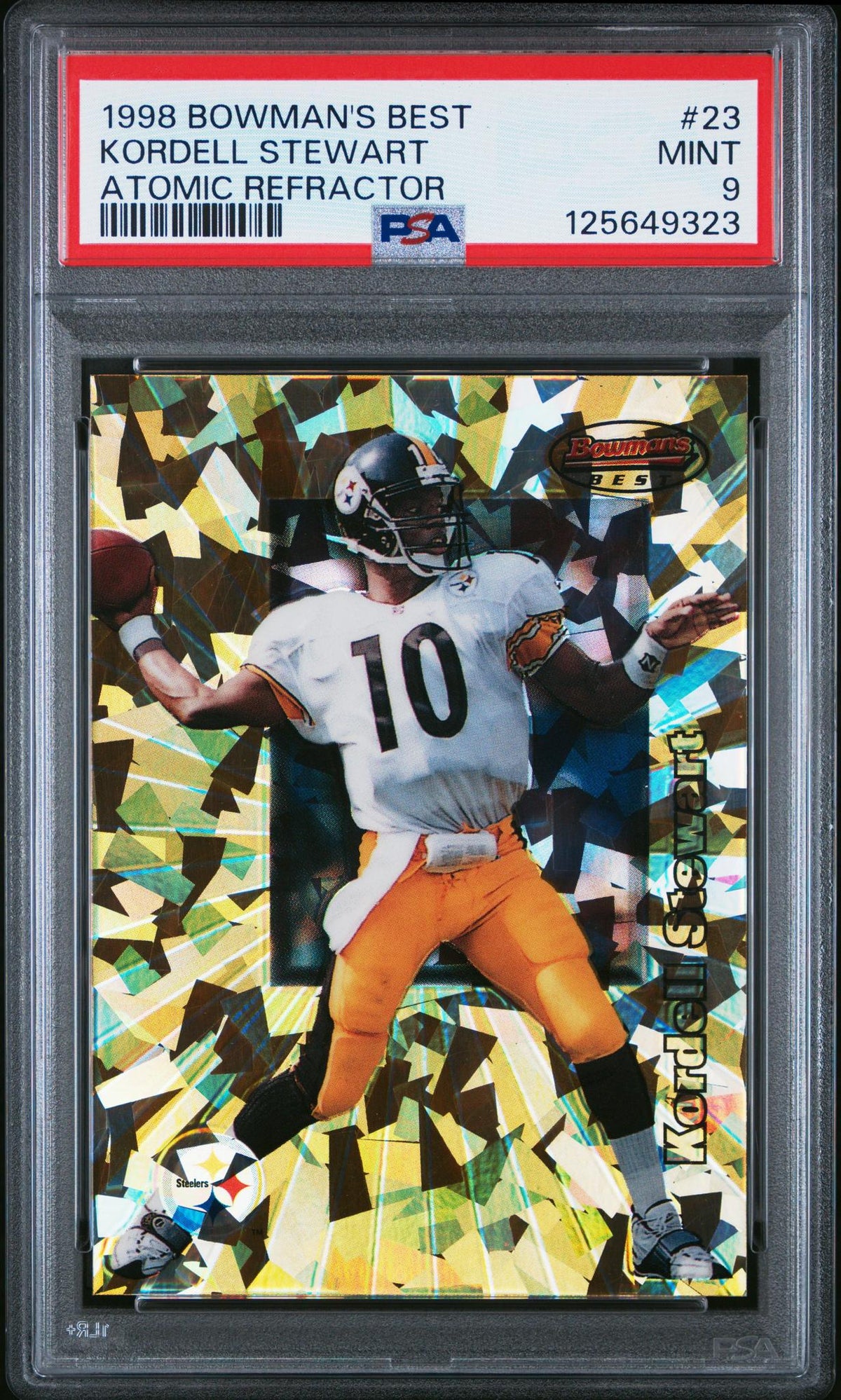 1998 Bowman's Best Atomic Refractor Kordell Stewart #23 /100 PSA 9