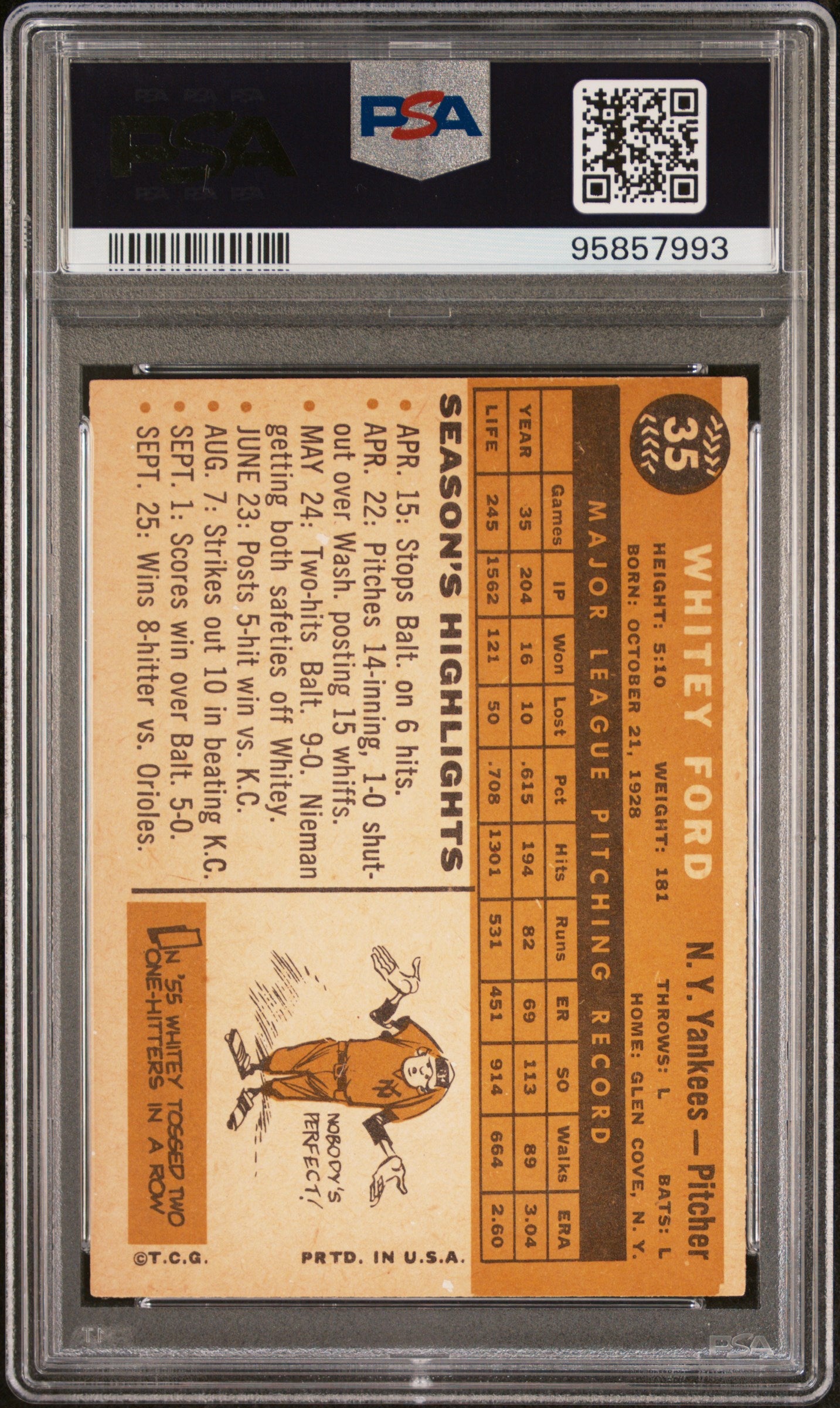 1960 Topps Whitey Ford #35 PSA 5