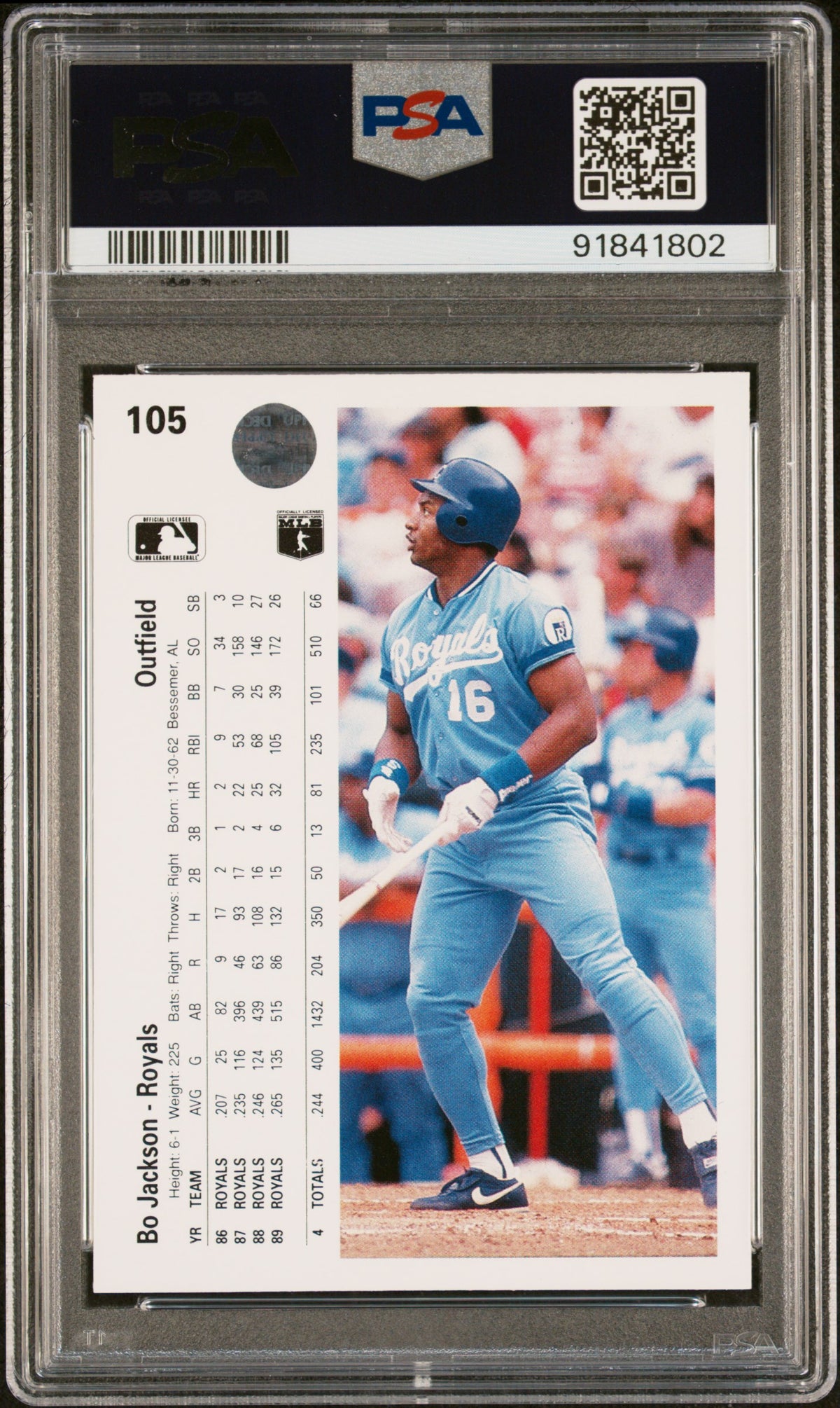 1990 Upper Deck Bo Jackson #105 PSA 8