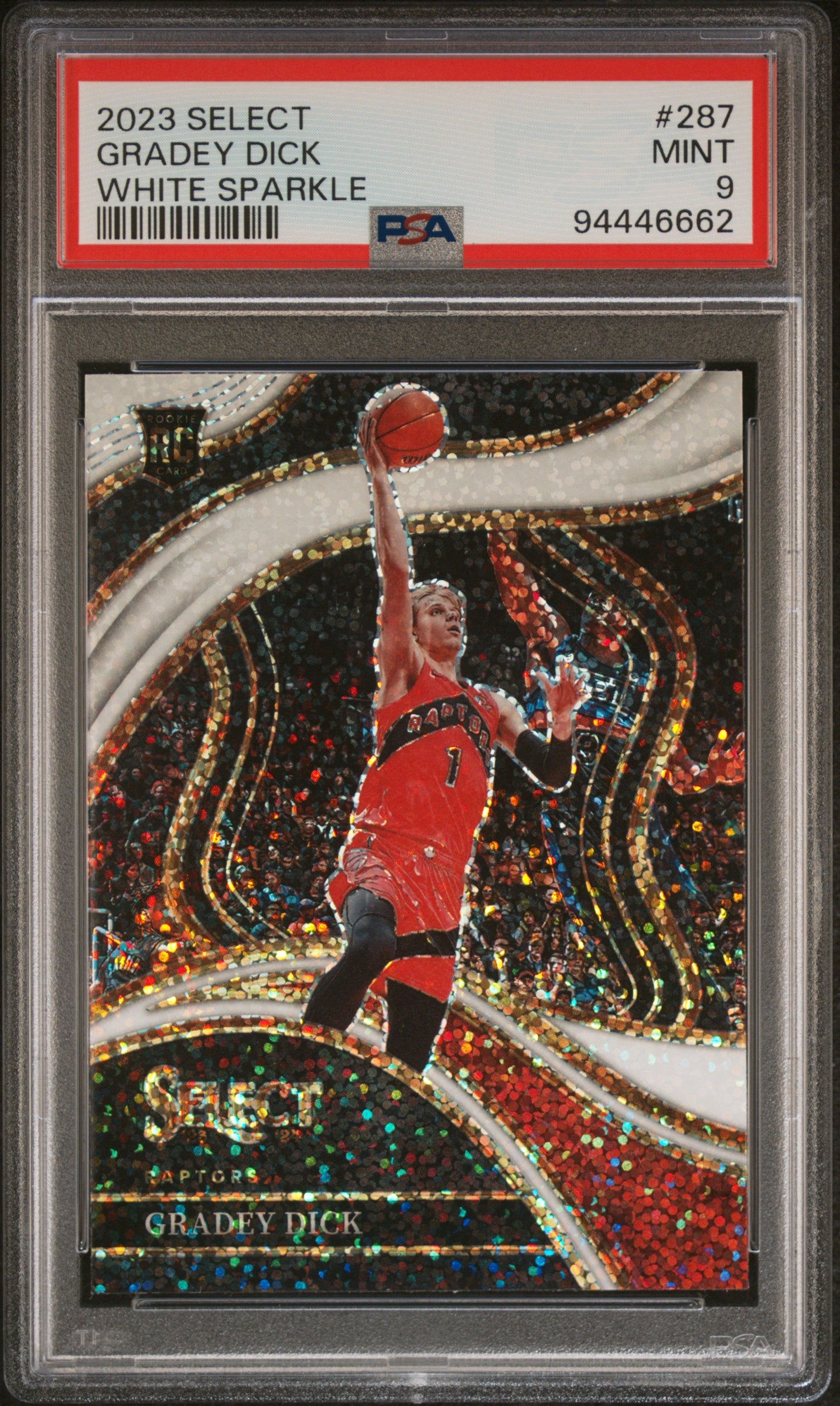 2023 Panini Select White Sparkle Gradey Dick #287 PSA 9