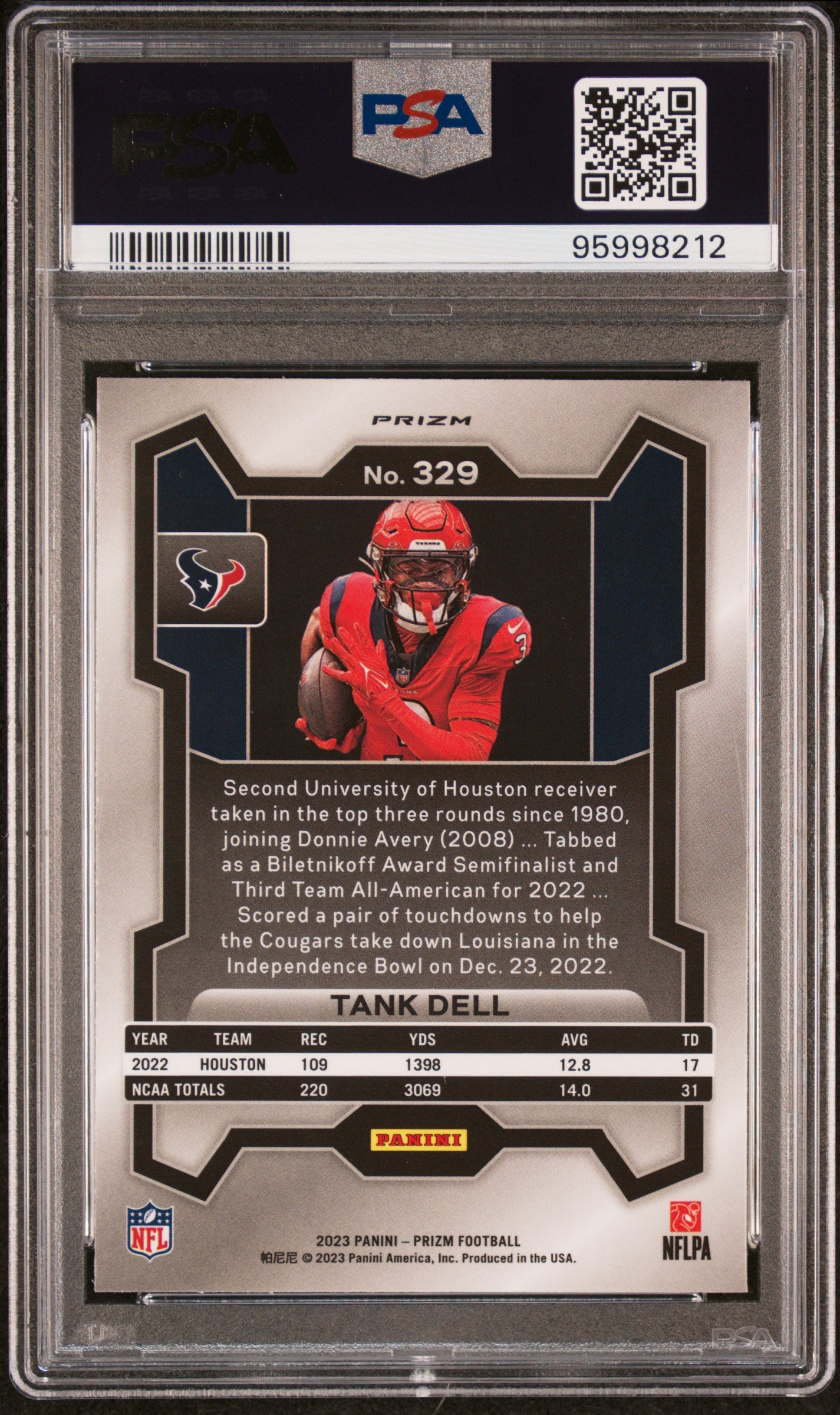 2023 Panini Prizm Variation-No Huddle Tank Dell #329 PSA 10