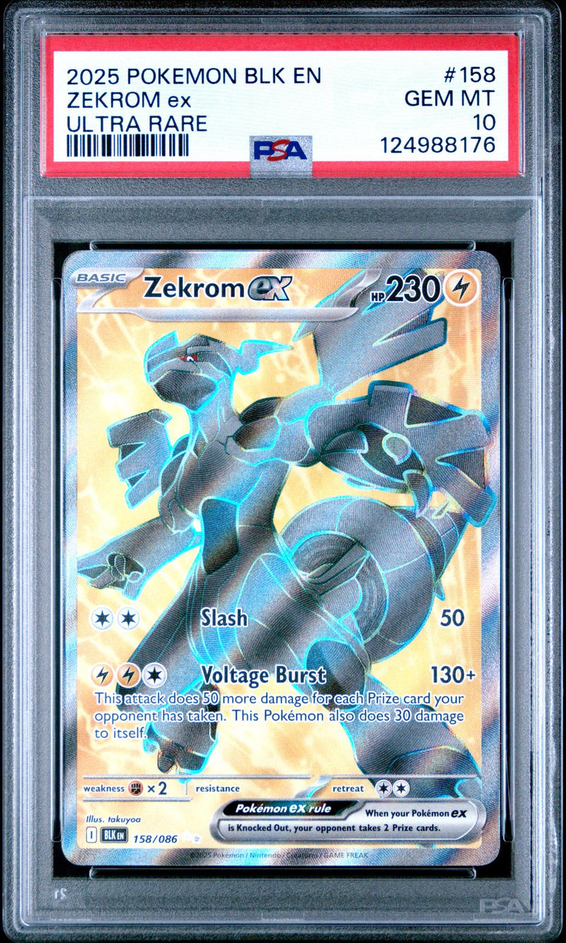 Pokémon BLK EN Zekrom ex #158 Ultra Rare PSA 10