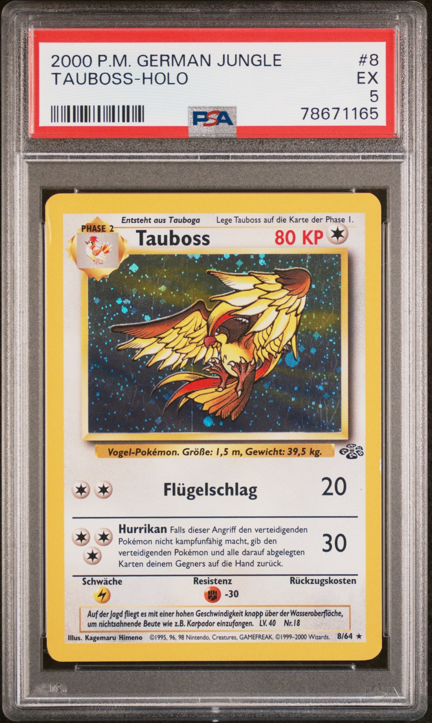 2000 Pokemon German Jungle Tauboss #8 PSA 5