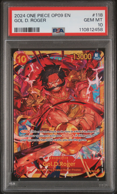 One Piece Card Game Gol D. Roger OP09-118 PSA 10