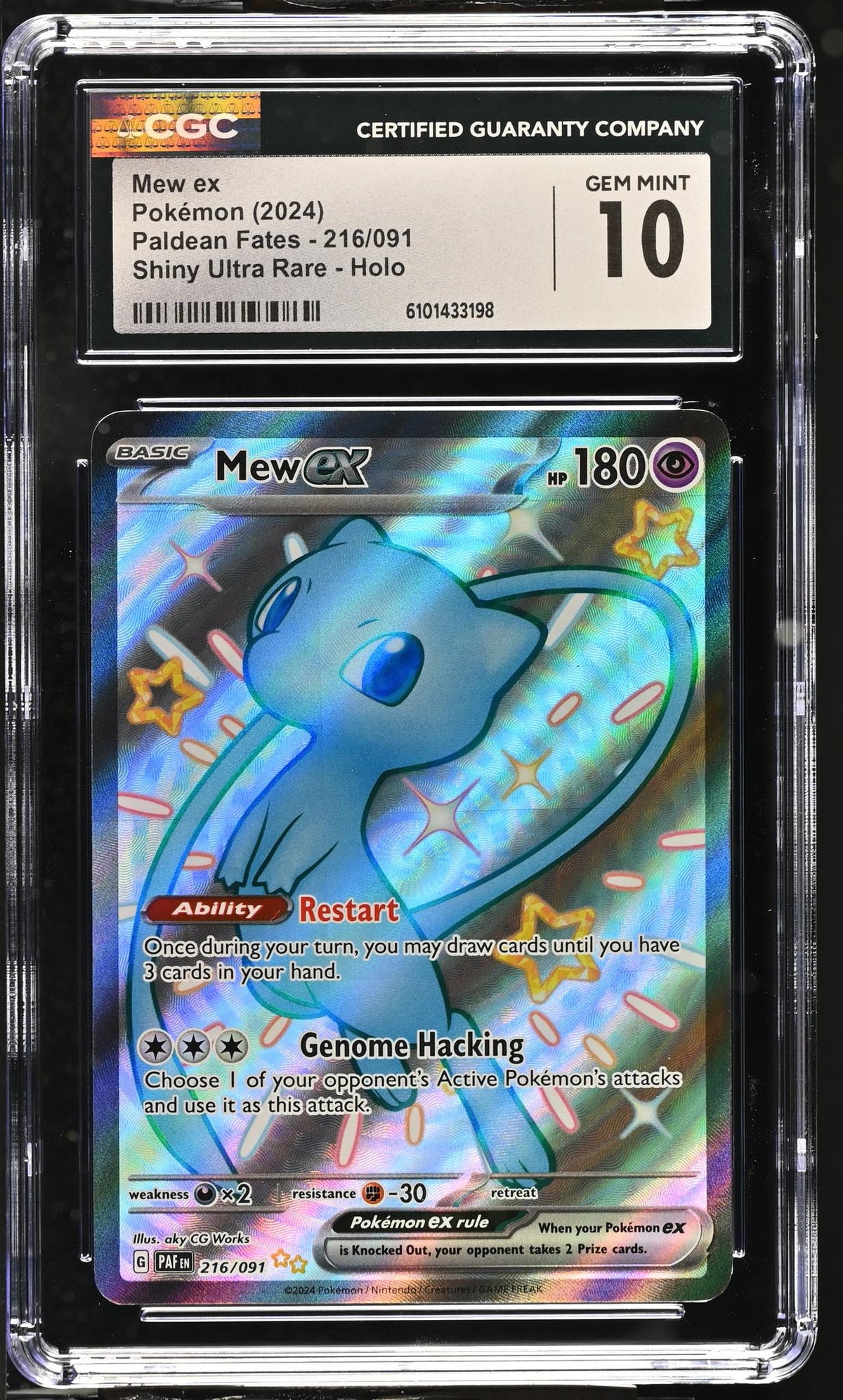 2024 #216/091 Mew ex Shiny Ultra Rare - Holo CGC 10
