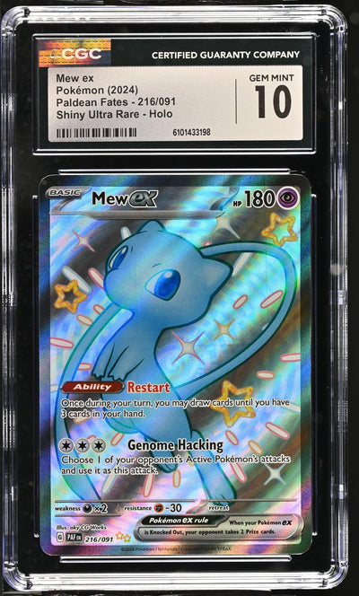 Pokémon Paldean Fates Mew ex #216/091 Shiny Ultra Rare Holo CGC 10