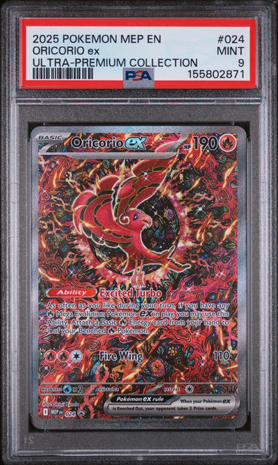 2025 Pokemon Mega Evolution Mega Charizard X Ex Black Star Promo Ultra Premium Collection Oricorio Ex #024 PSA 9